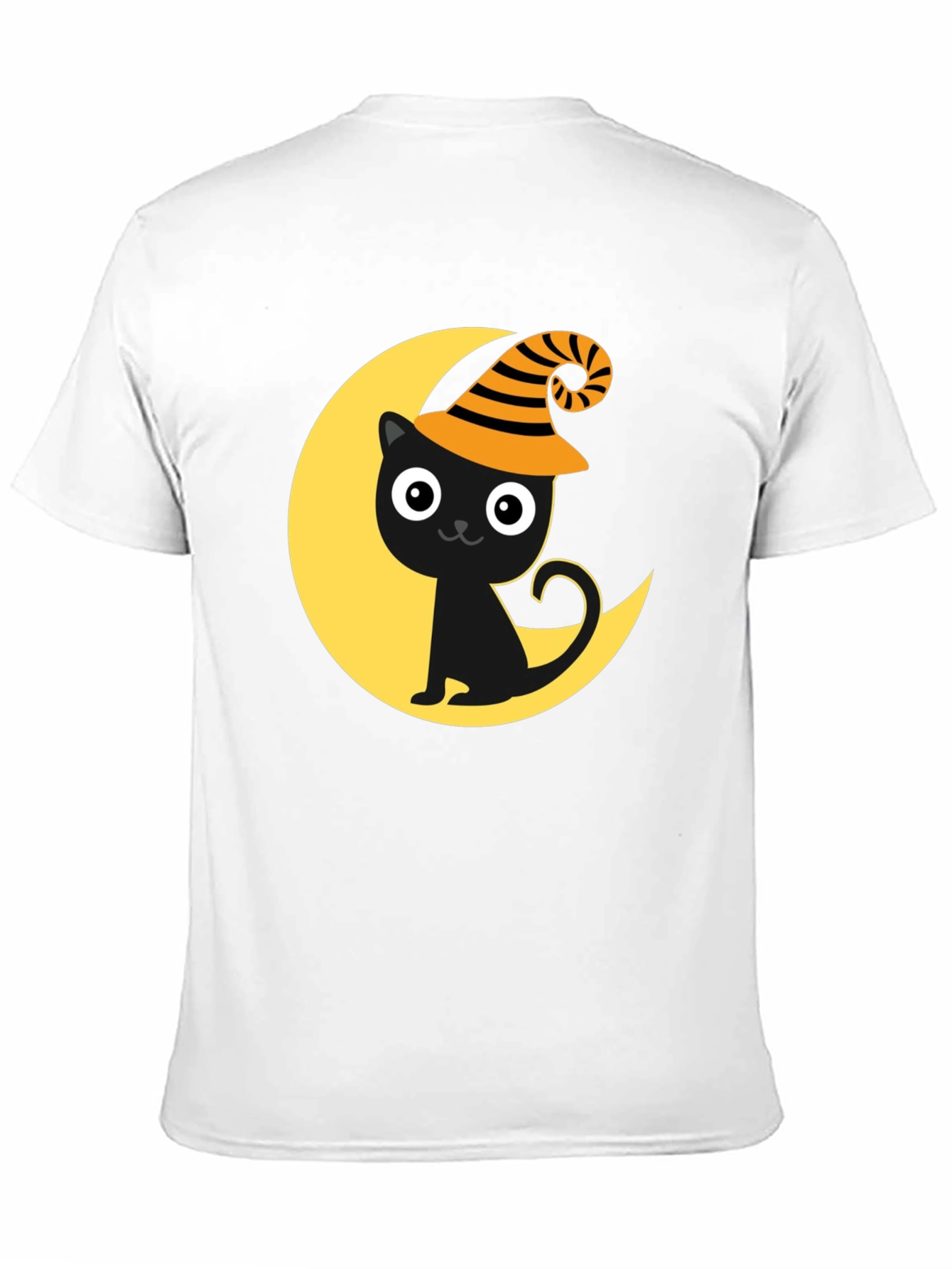 Halloween Cat Moon Graphic Tee - Spooky Season Shirt