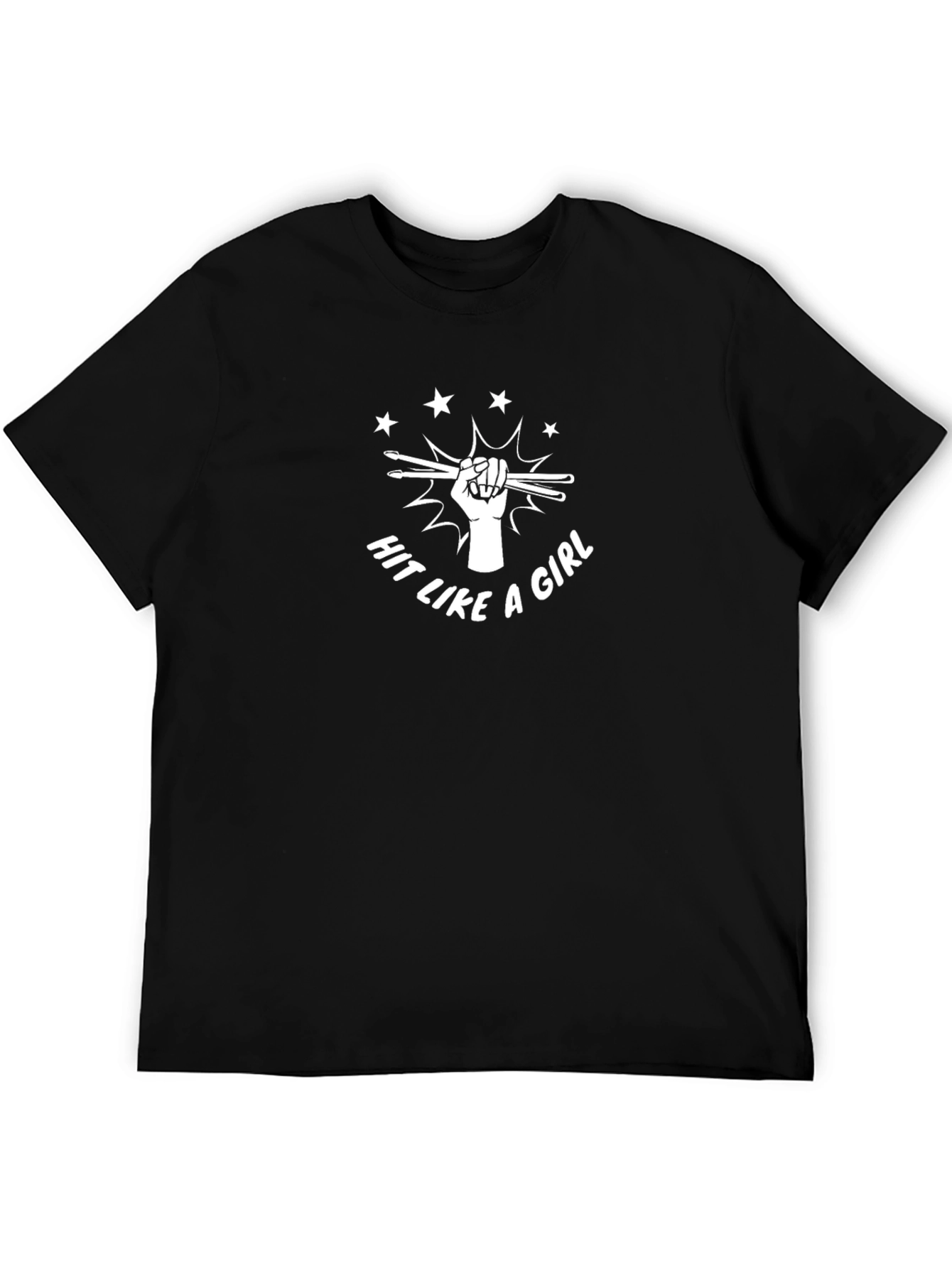 Hit Like a Girl Drummer T-Shirt - Black