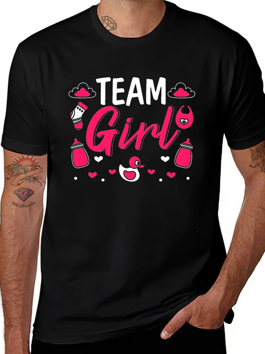 Team Girl Gender Reveal T-Shirt - Baby Shower Tee