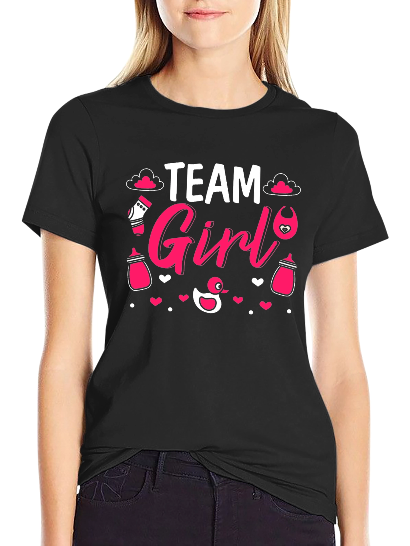 Team Girl Gender Reveal T-Shirt - Baby Shower Tee