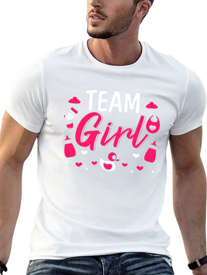 Team Girl Gender Reveal T-Shirt - Baby Shower Tee
