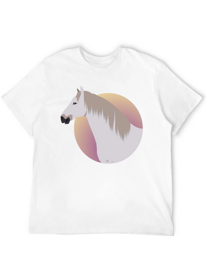 Horse Graphic Tee - Black Cotton Blend Shirt