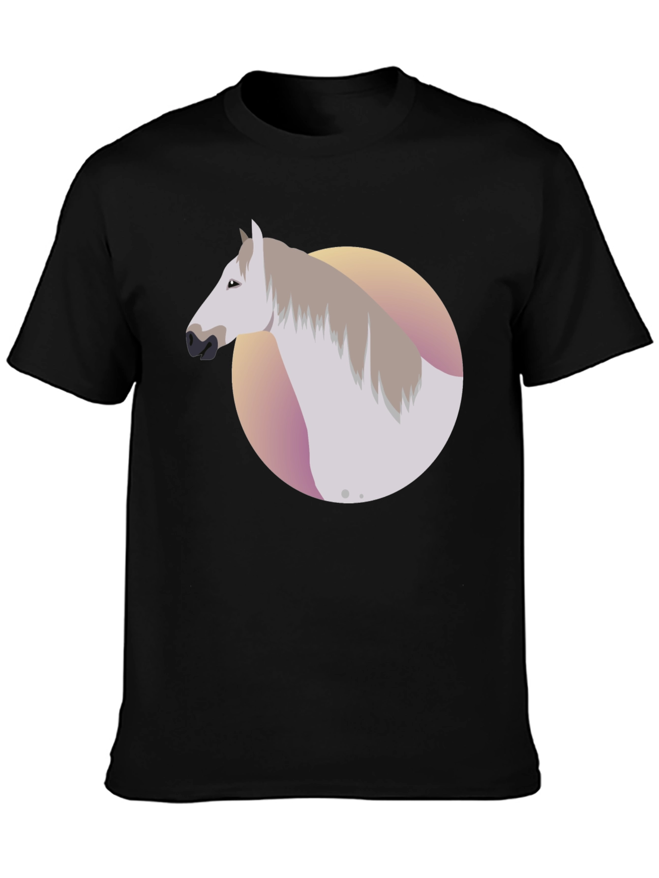 Horse Graphic Tee - Black Cotton Blend Shirt