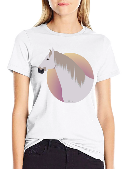 Horse Graphic Tee - Black Cotton Blend Shirt