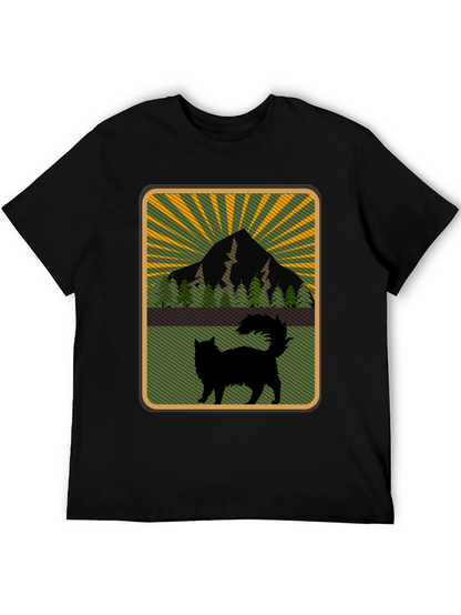 Mountain Cat Graphic Tee - Nature Lovers Shirt
