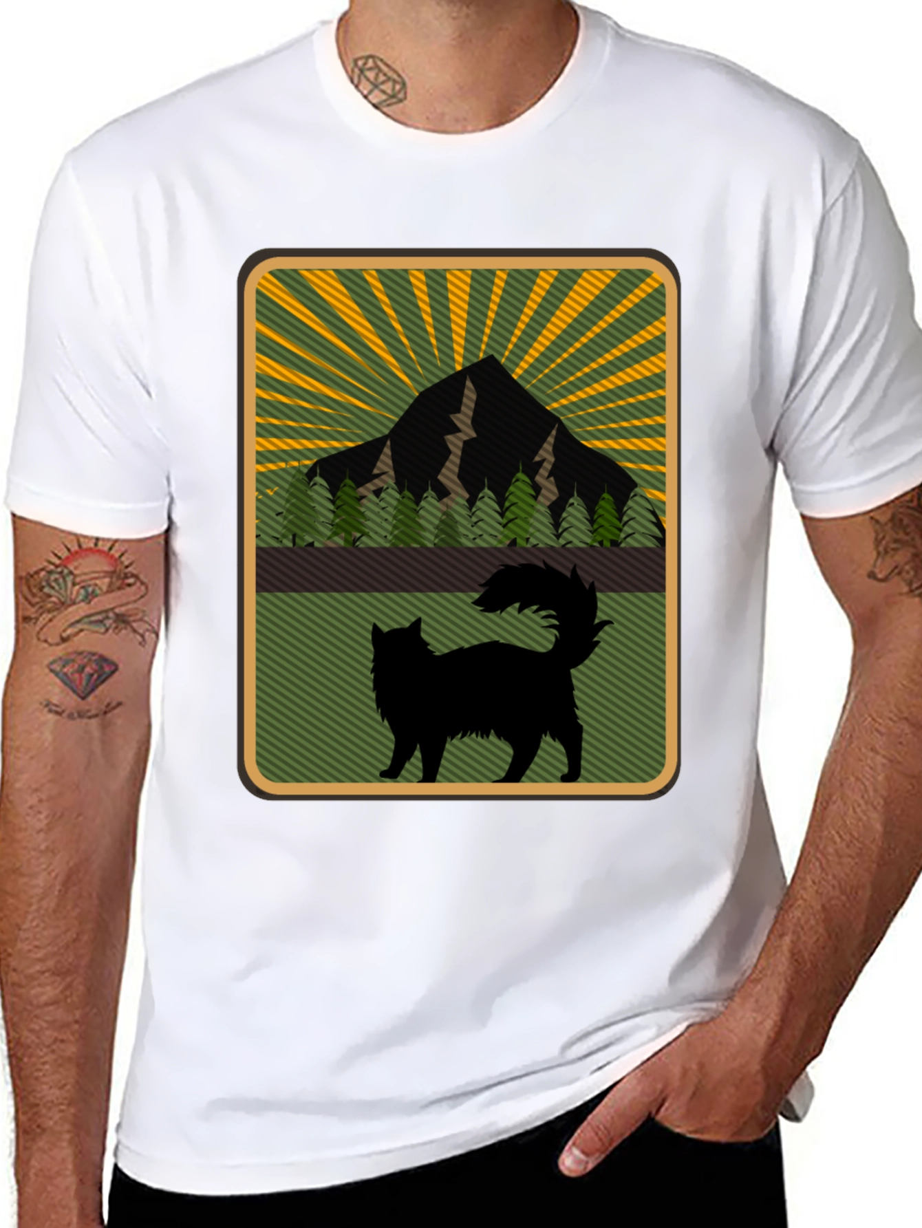 Mountain Cat Graphic Tee - Nature Lovers Shirt