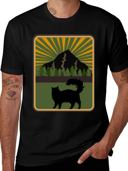 Mountain Cat Graphic Tee - Nature Lovers Shirt