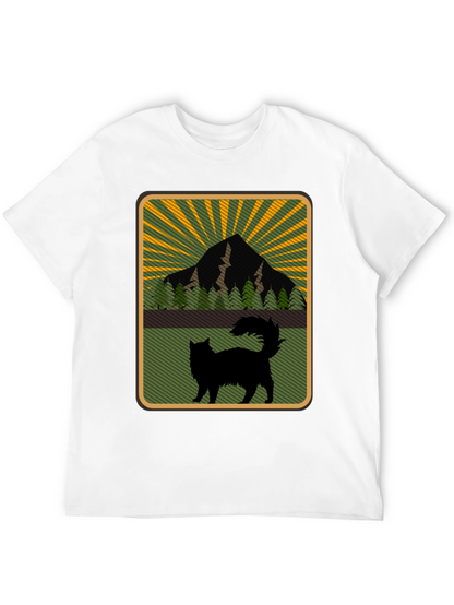 Mountain Cat Graphic Tee - Nature Lovers Shirt