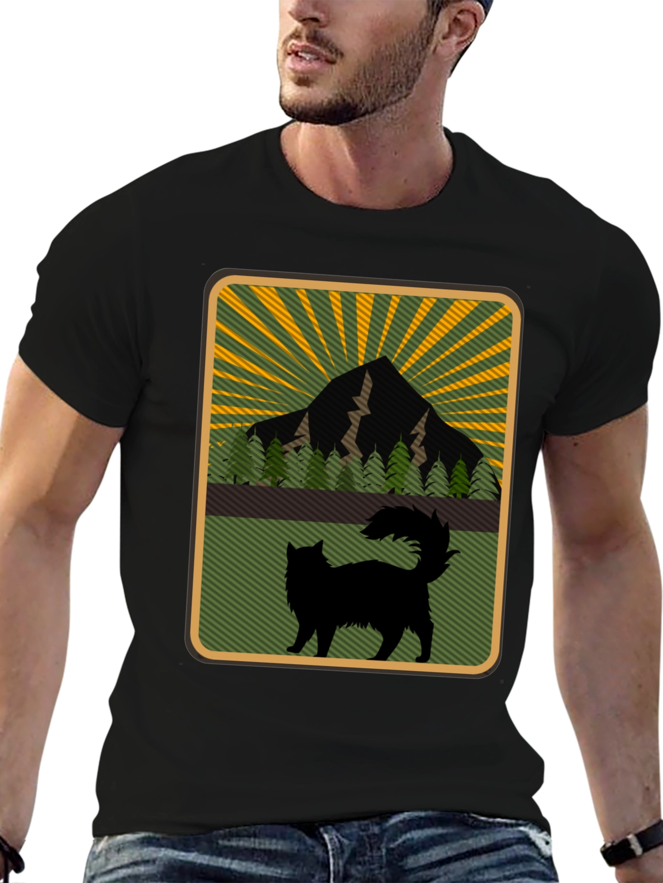 Mountain Cat Graphic Tee - Nature Lovers Shirt