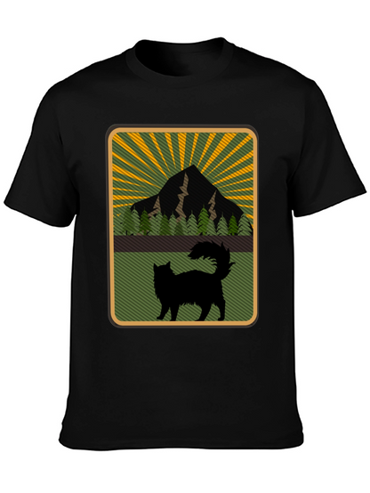 Mountain Cat Graphic Tee - Nature Lovers Shirt