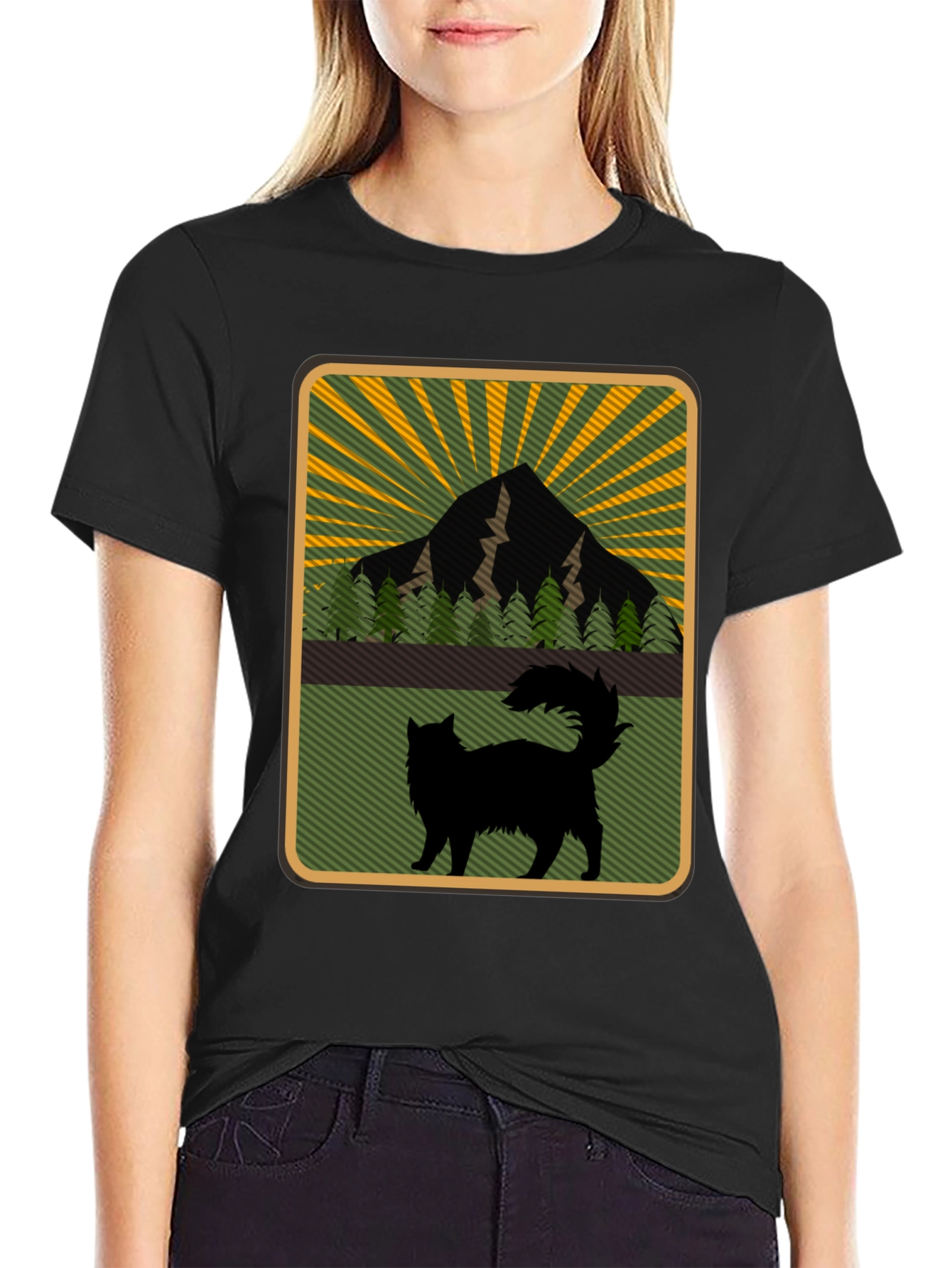 Mountain Cat Graphic Tee - Nature Lovers Shirt