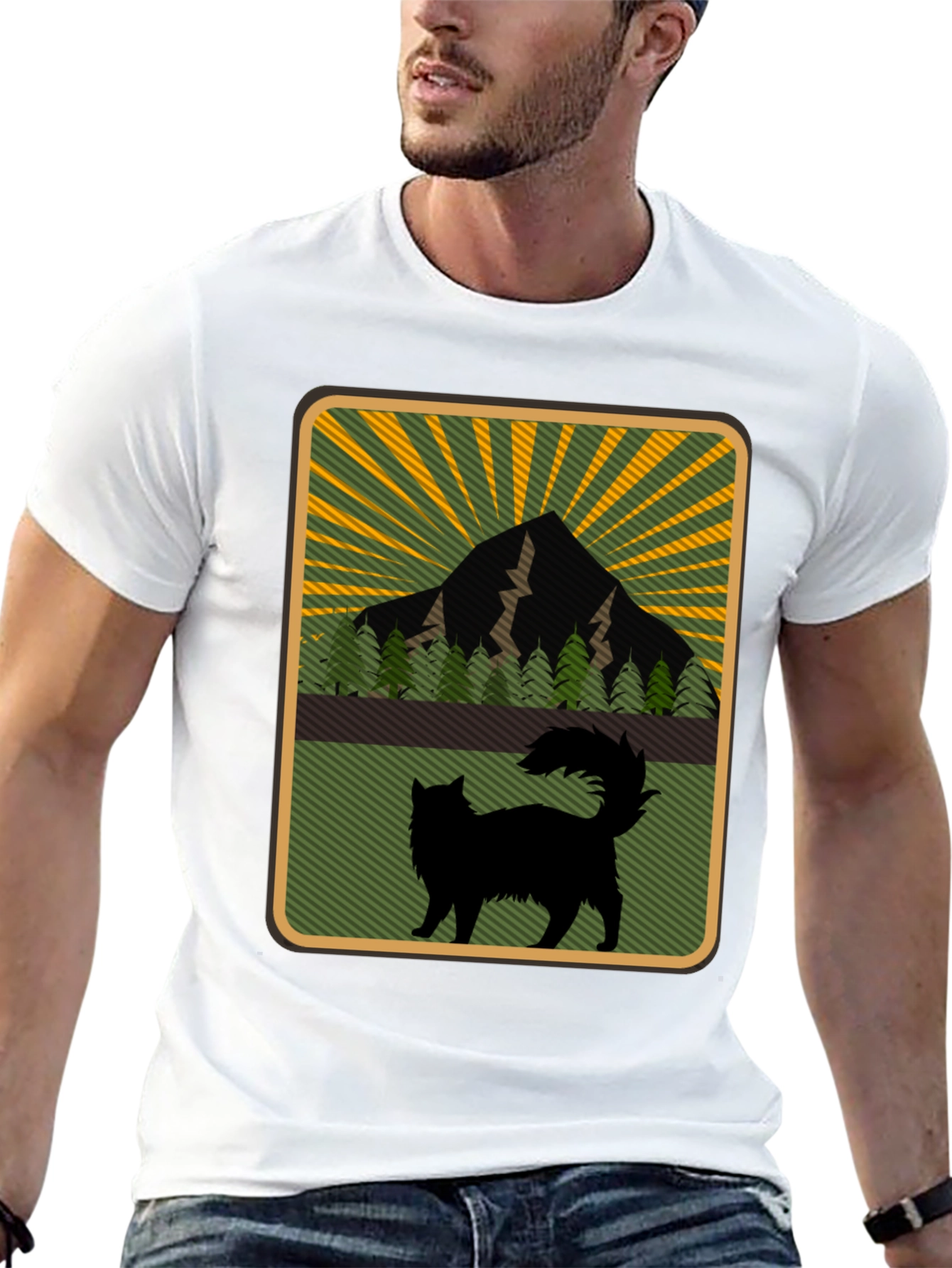 Mountain Cat Graphic Tee - Nature Lovers Shirt