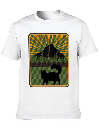 Mountain Cat Graphic Tee - Nature Lovers Shirt