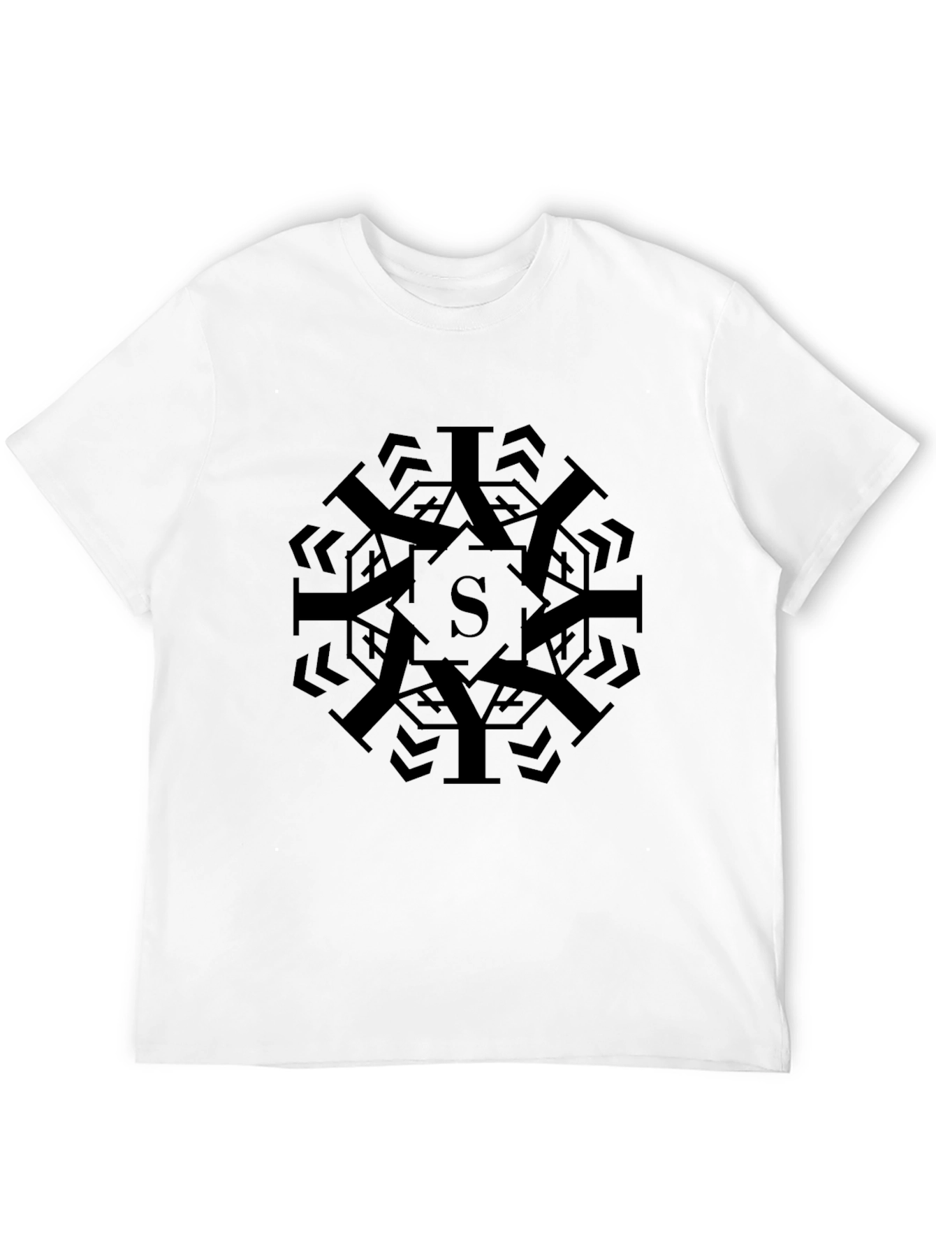 Modern Geometric S Black Graphic Tee