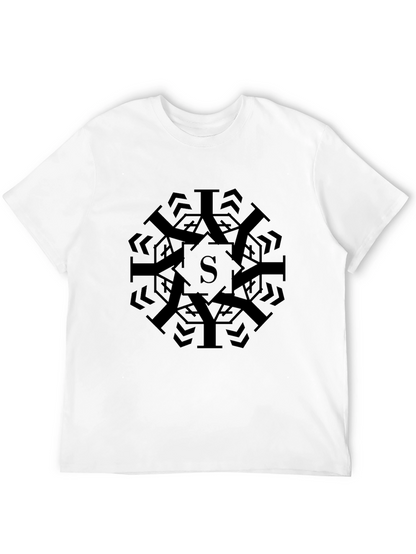 Modern Geometric S Black Graphic Tee