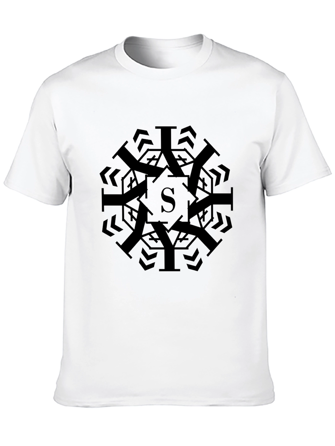 Modern Geometric S Black Graphic Tee