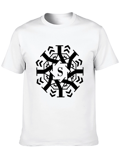 Modern Geometric S Black Graphic Tee