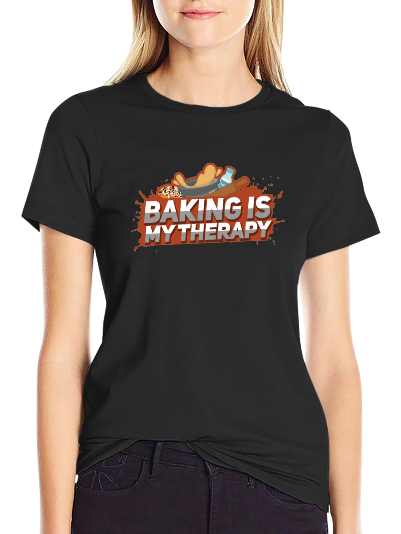 Baking is My Therapy Graphic T-Shirt