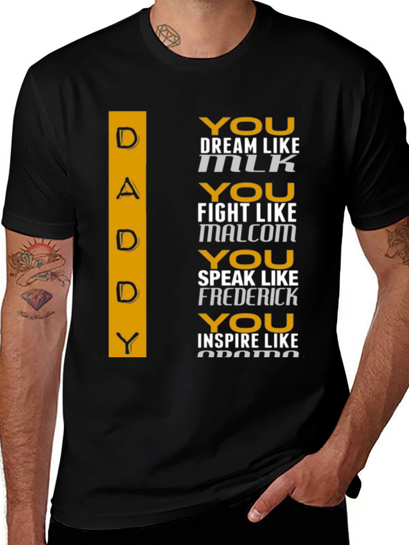 Inspirational Daddy T-Shirt - Dream Fight Speak Inspire