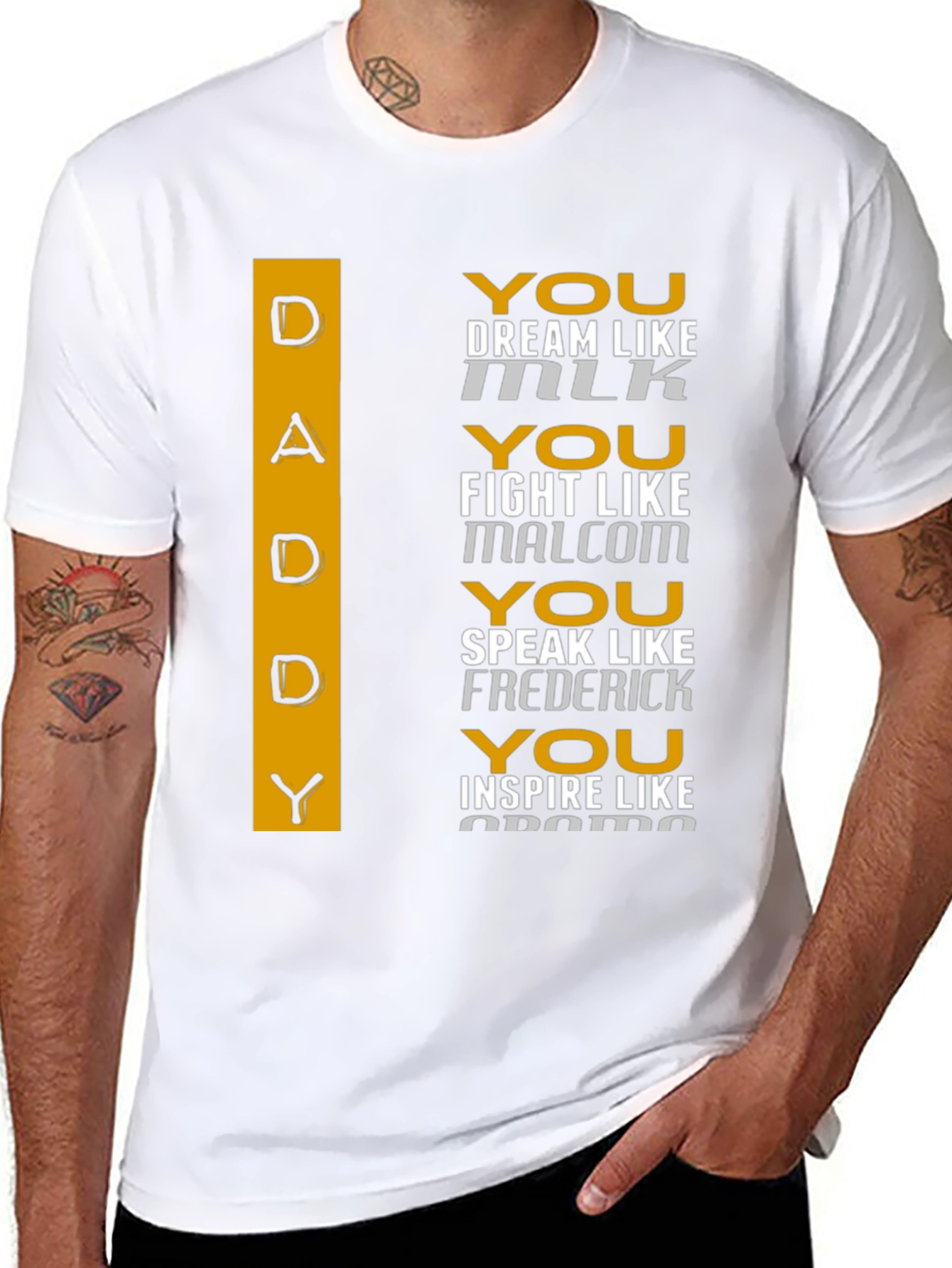 Inspirational Daddy T-Shirt - Dream Fight Speak Inspire