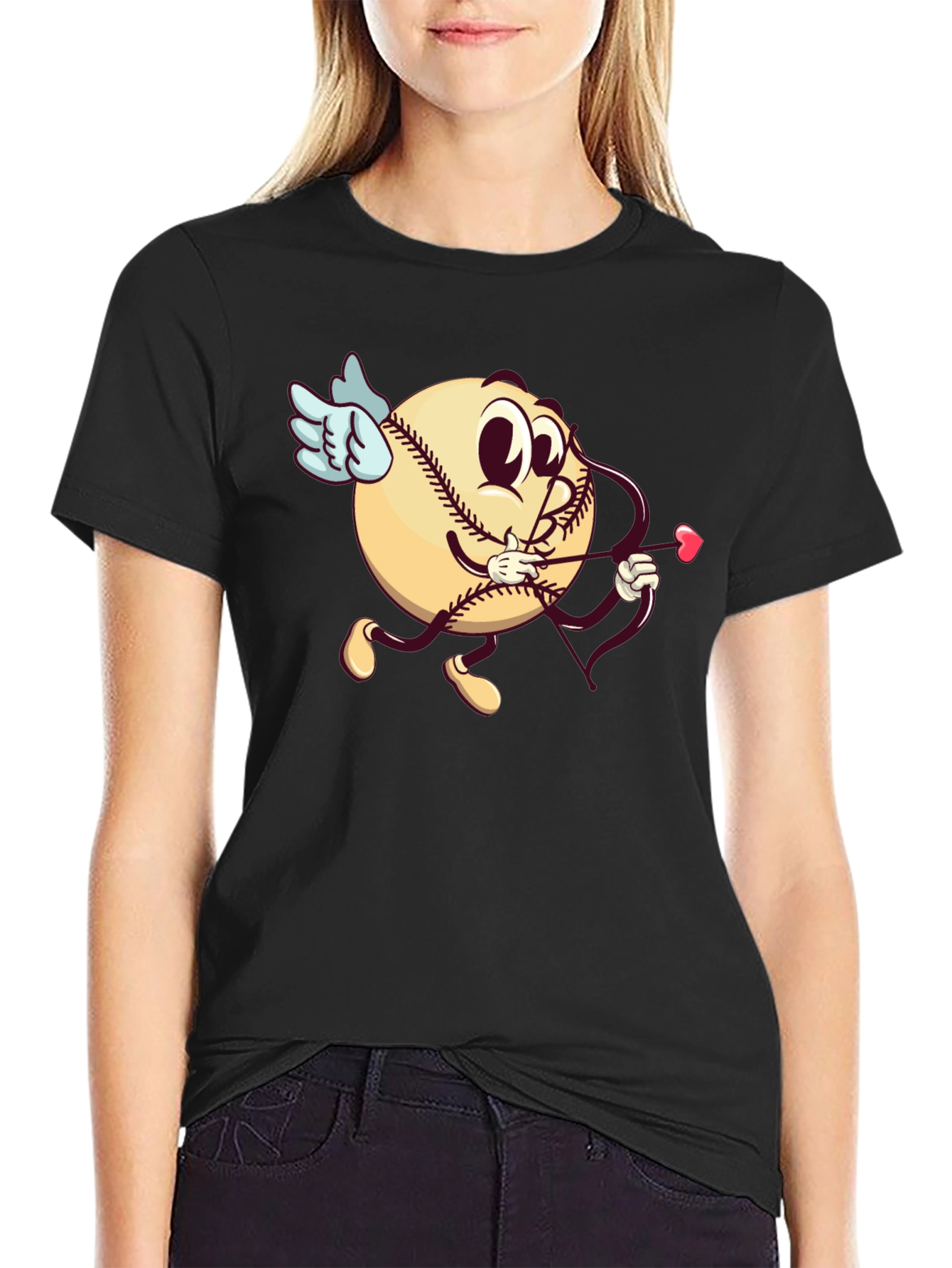 Baseball Cupid Graphic T-Shirt