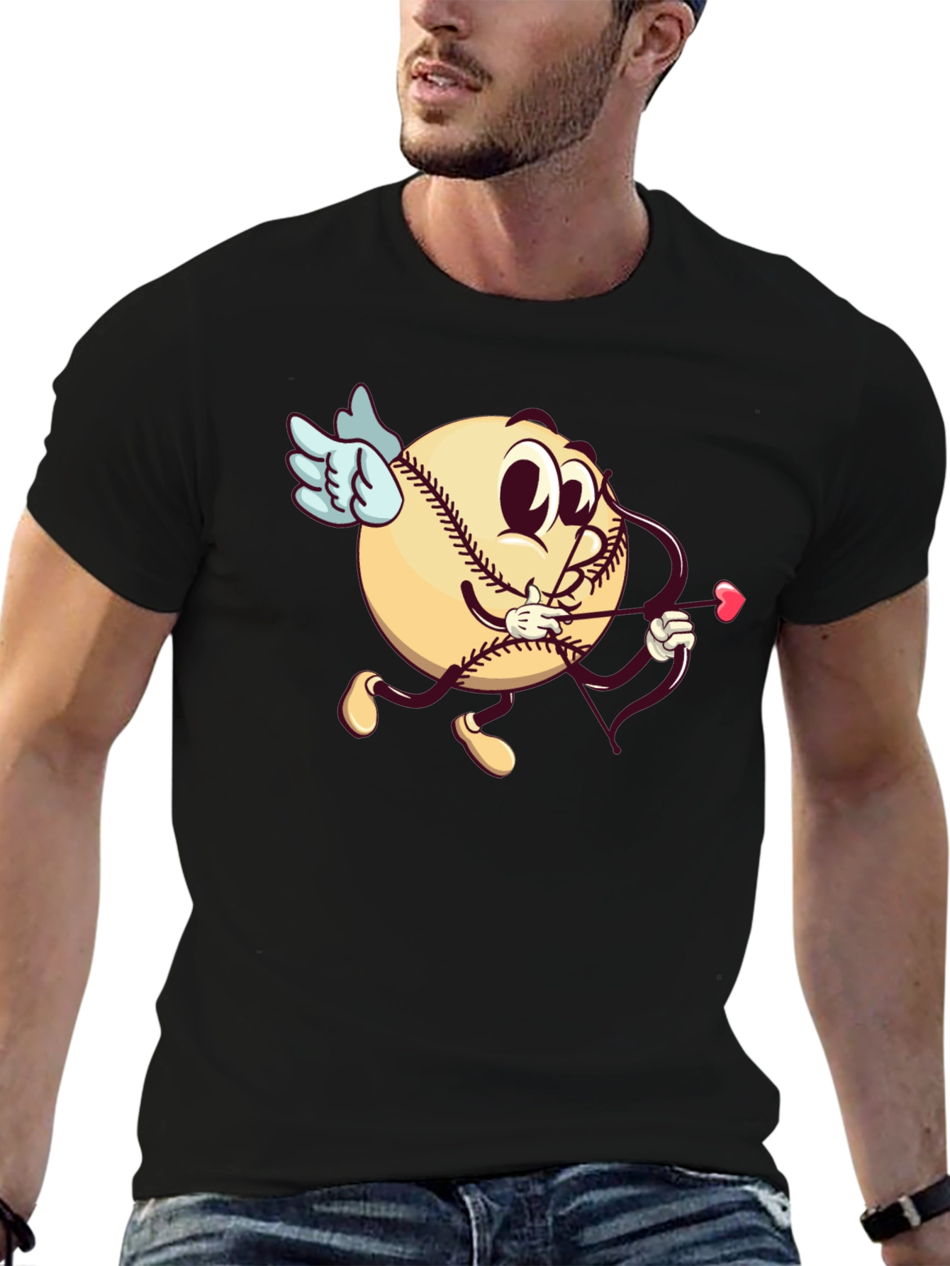 Baseball Cupid Graphic T-Shirt