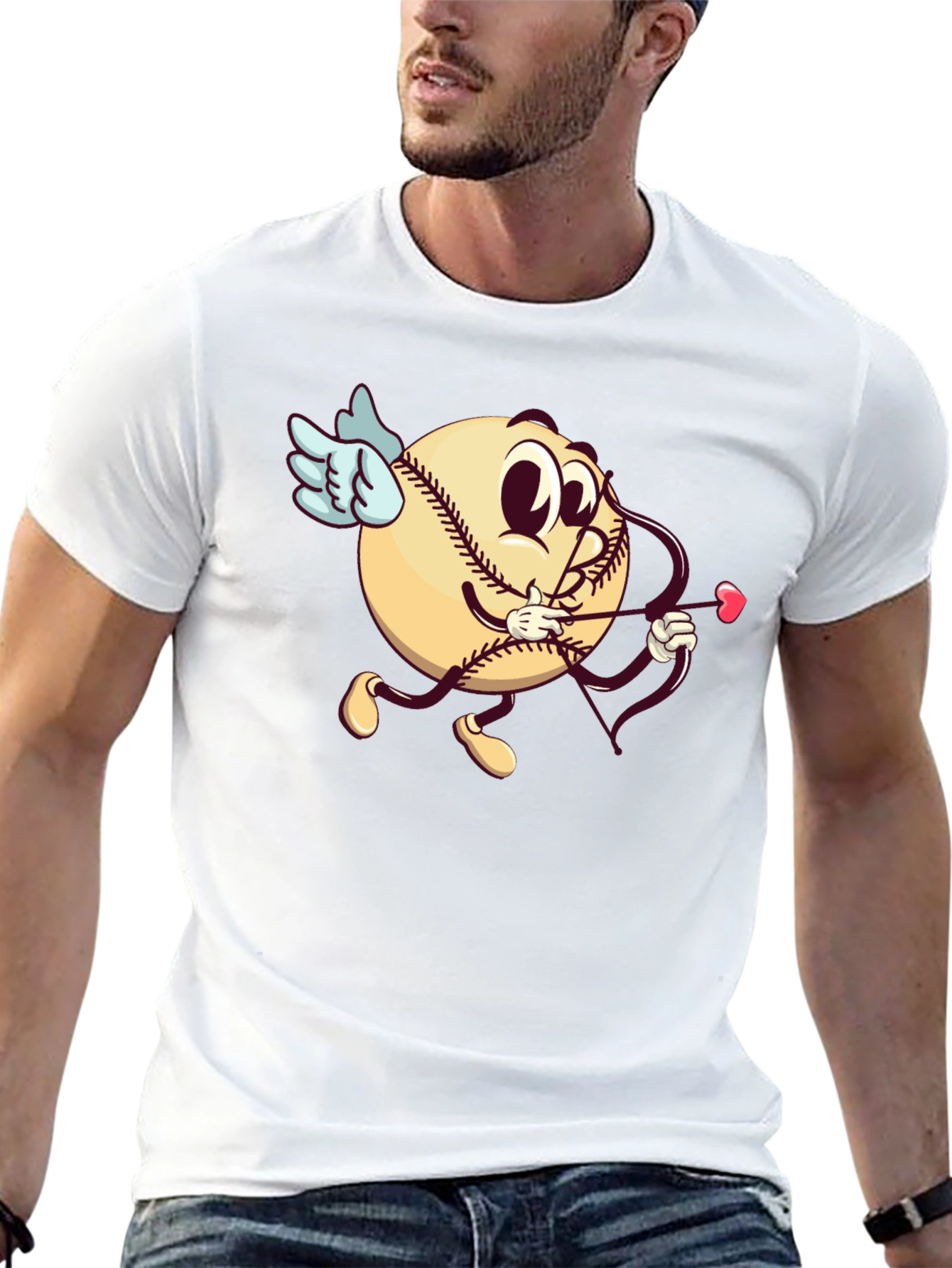 Baseball Cupid Graphic T-Shirt
