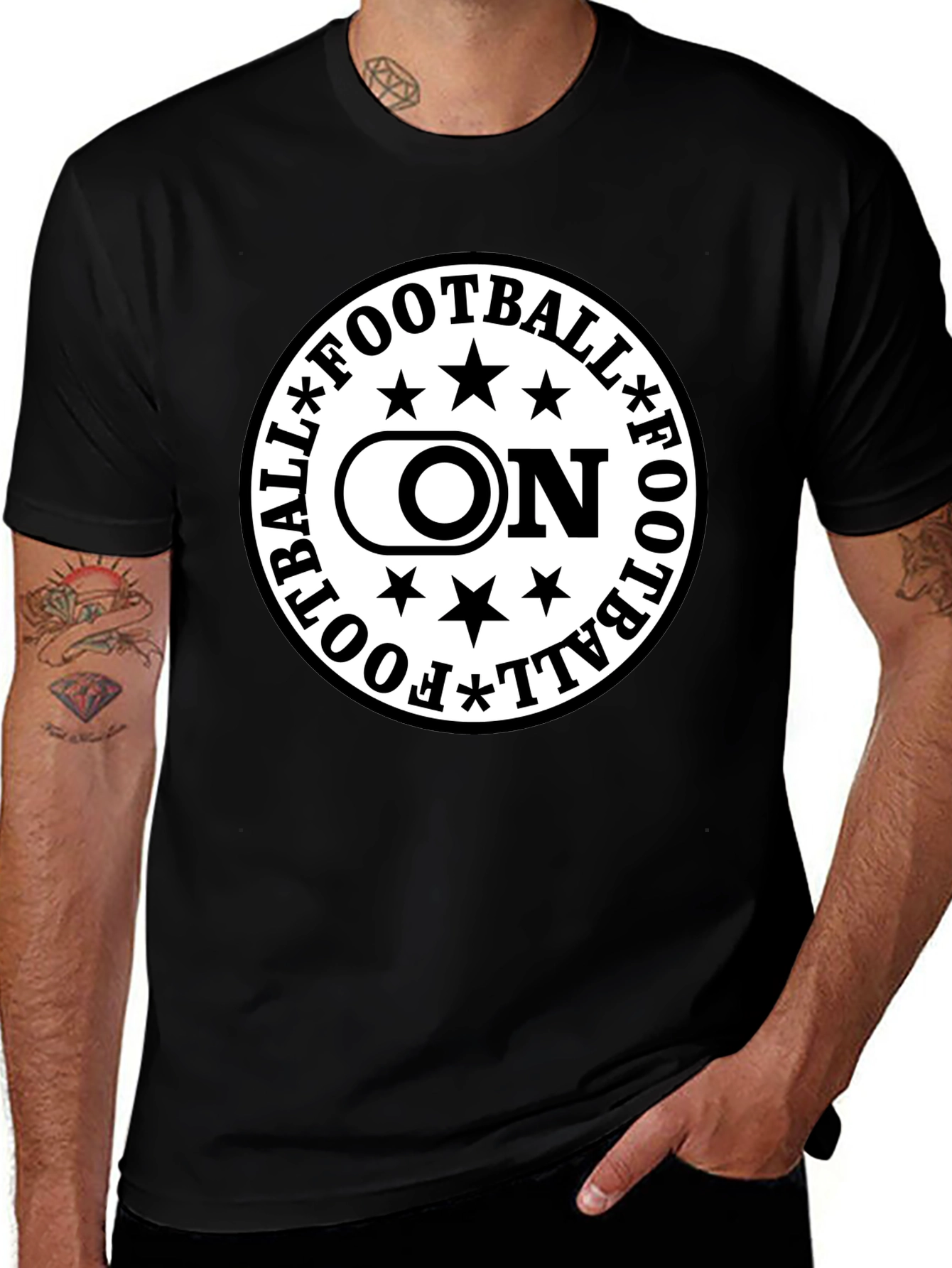Football On Graphic Tee - Black