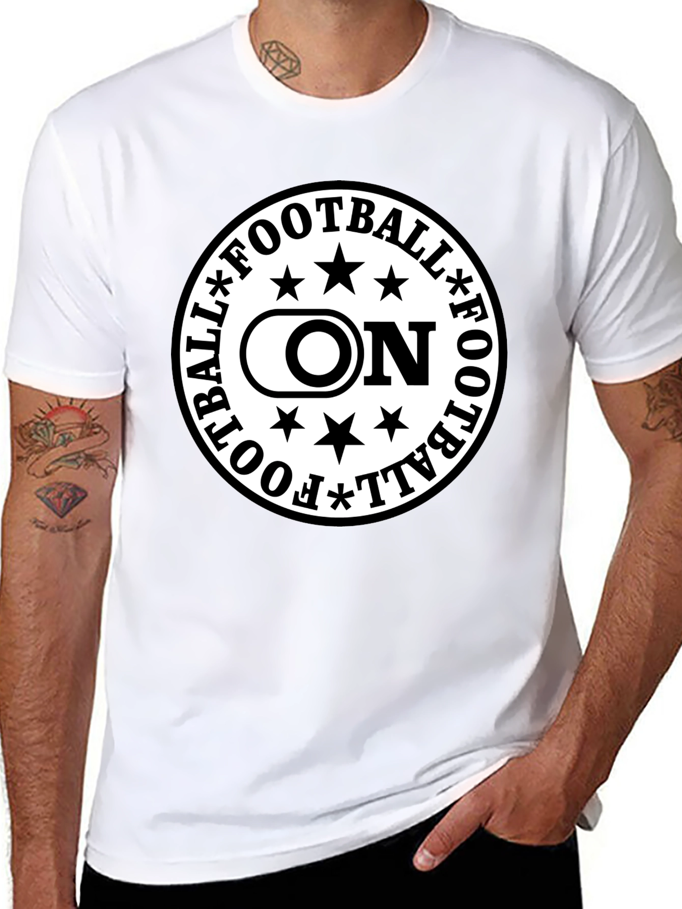 Football On Graphic Tee - Black