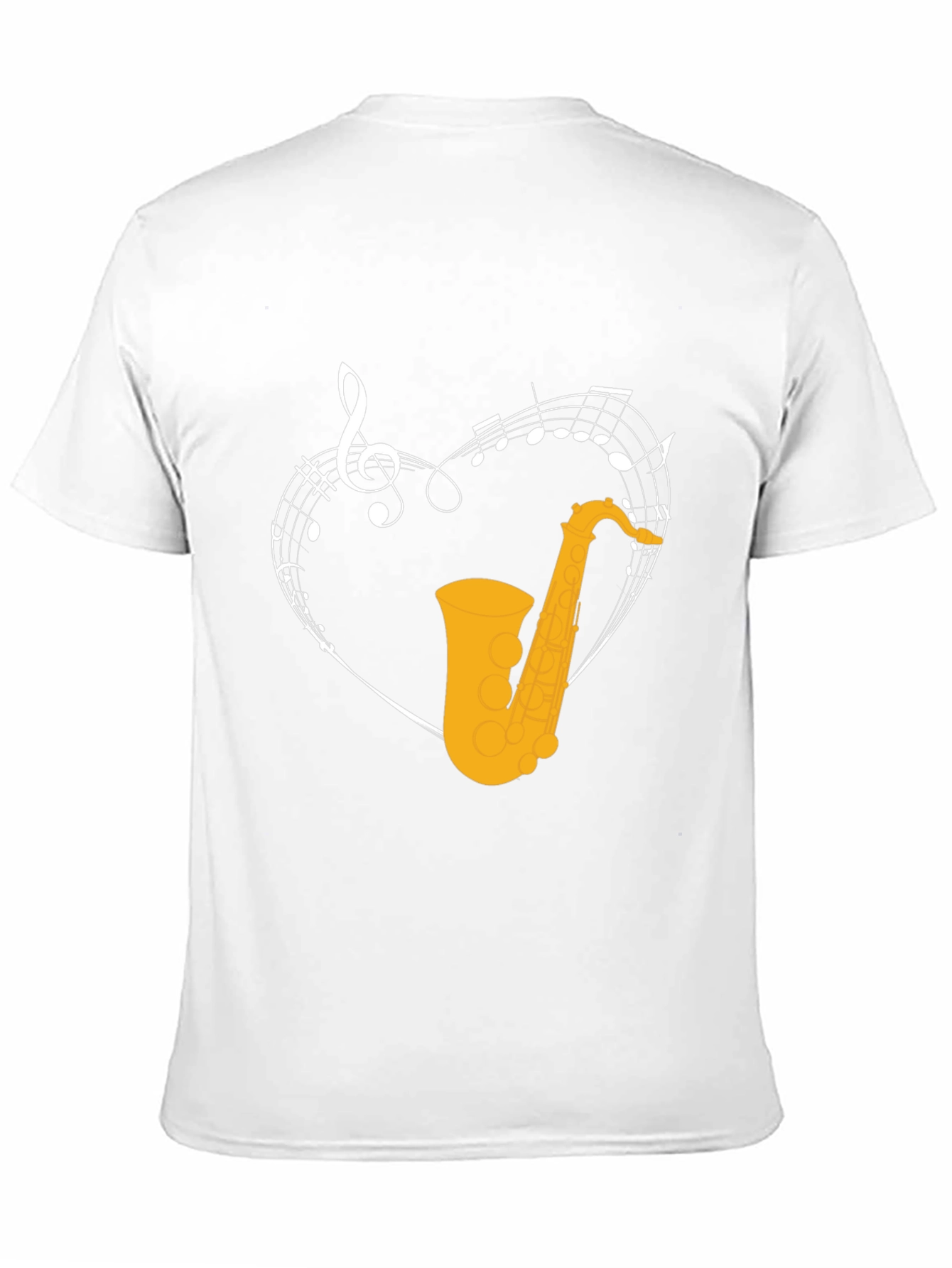 Saxophone Heart Graphic T-Shirt - Music Lover Tee