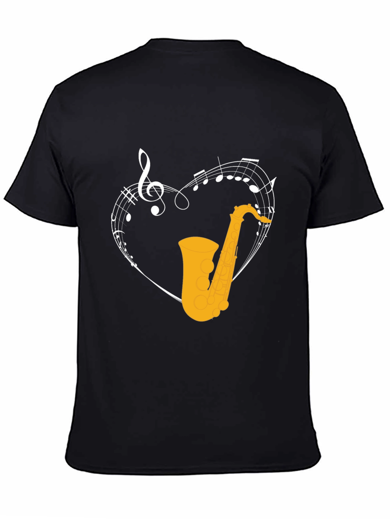 Saxophone Heart Graphic T-Shirt - Music Lover Tee