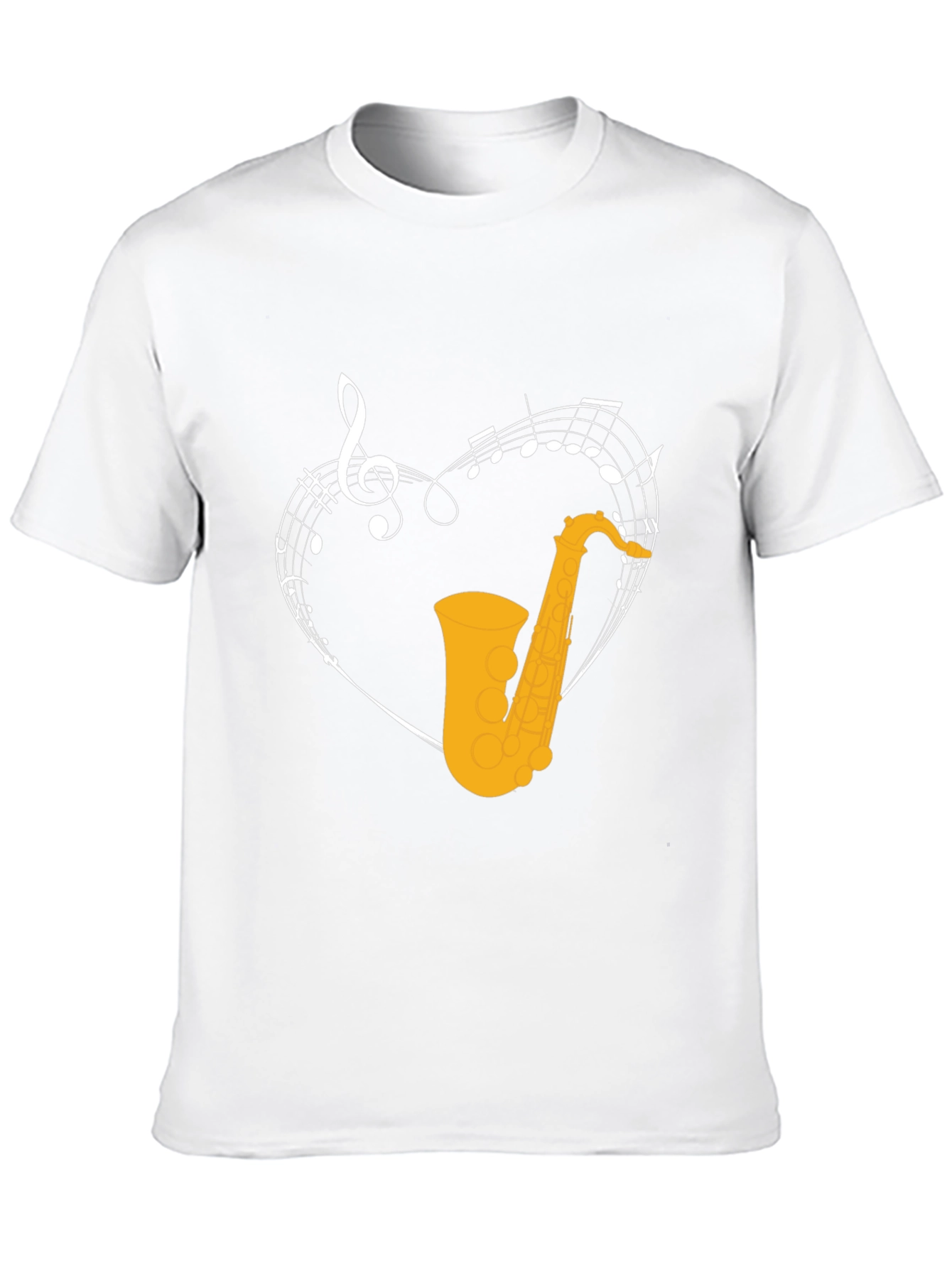 Saxophone Heart Graphic T-Shirt - Music Lover Tee