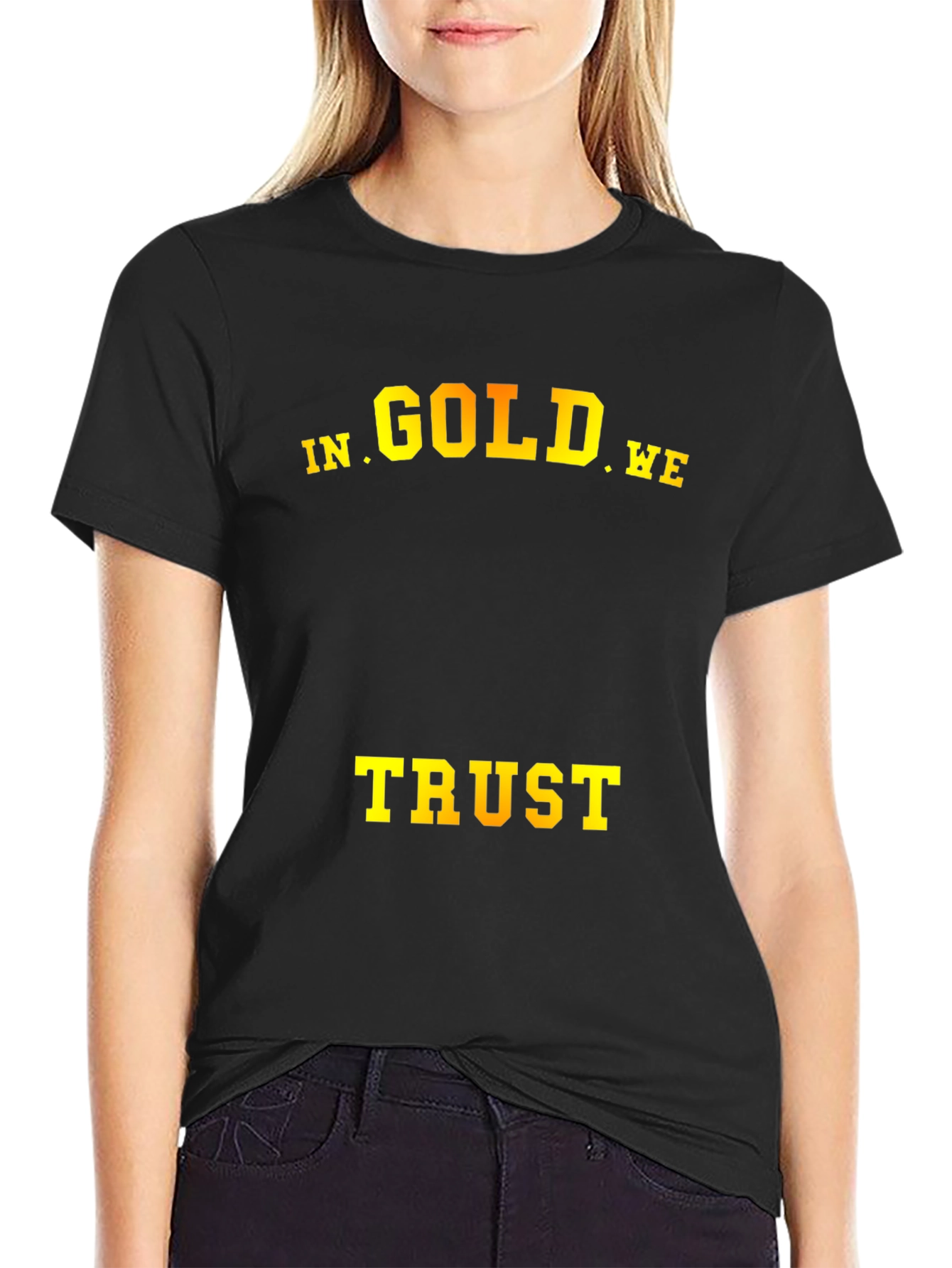 In Gold We Trust T-Shirt - Mens Black Tee