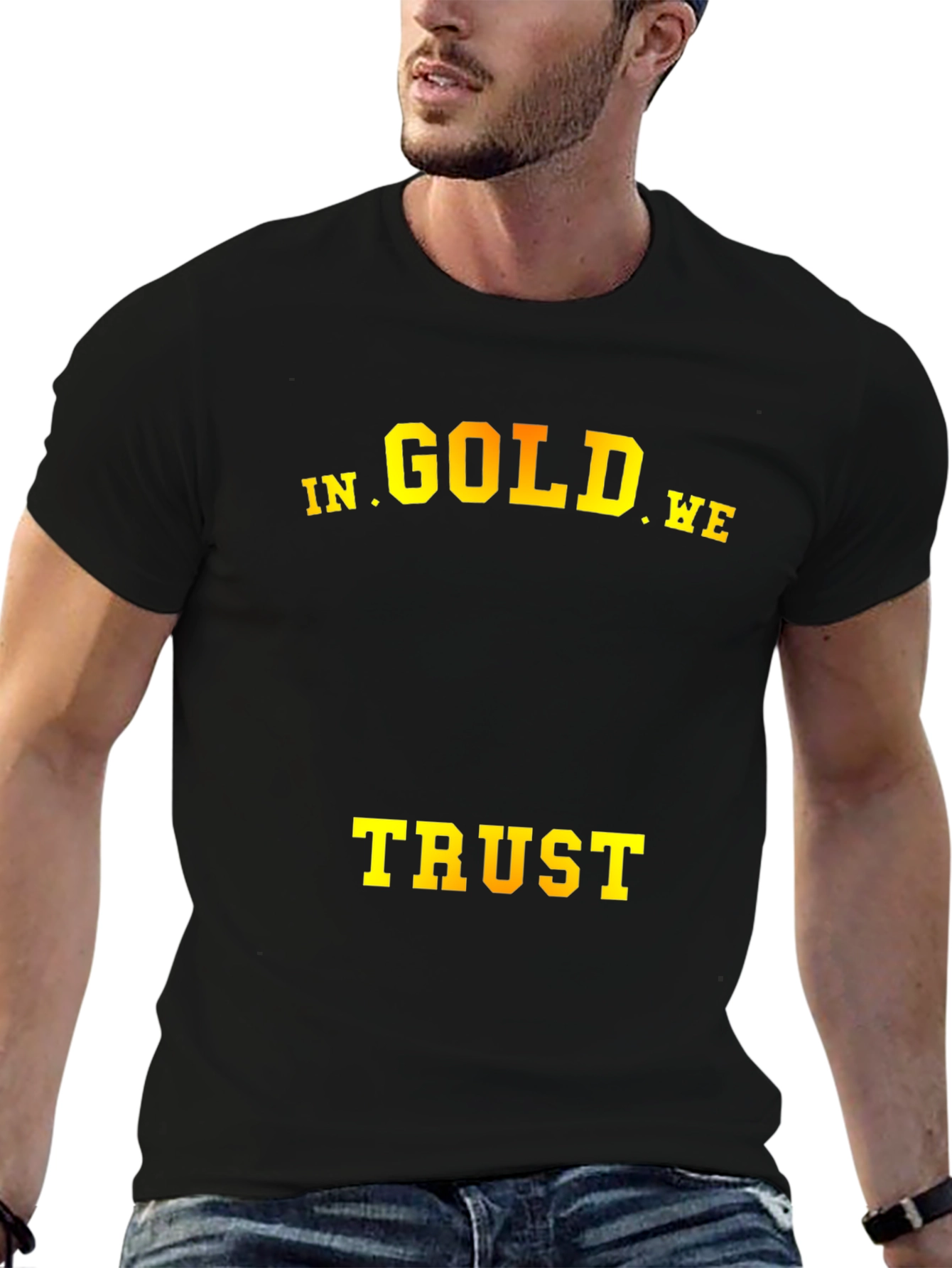 In Gold We Trust T-Shirt - Mens Black Tee