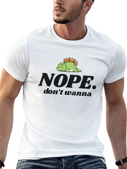 Nope Dinosaur Graphic Tee - Soft Cotton Comfort