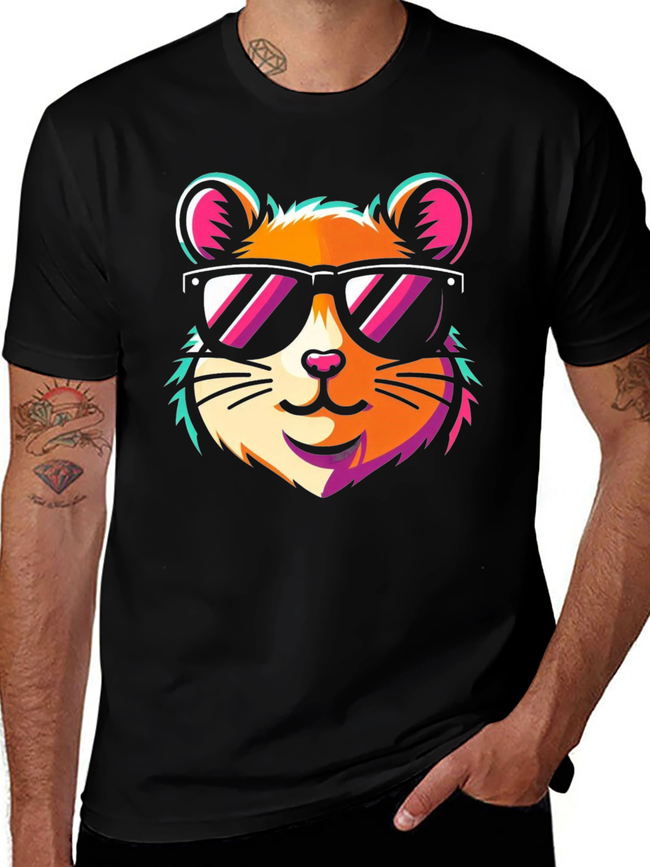 Cool Hamster Graphic Tee - Trendy Fun Design