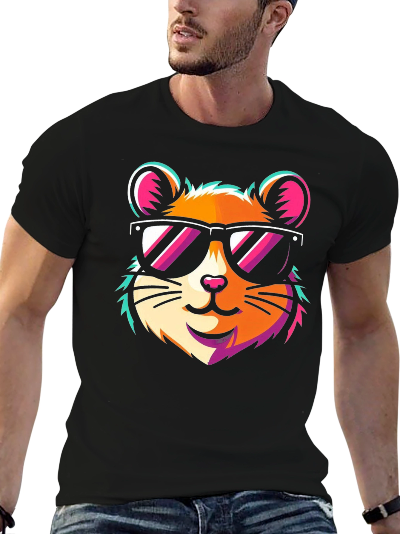 Cool Hamster Graphic Tee - Trendy Fun Design