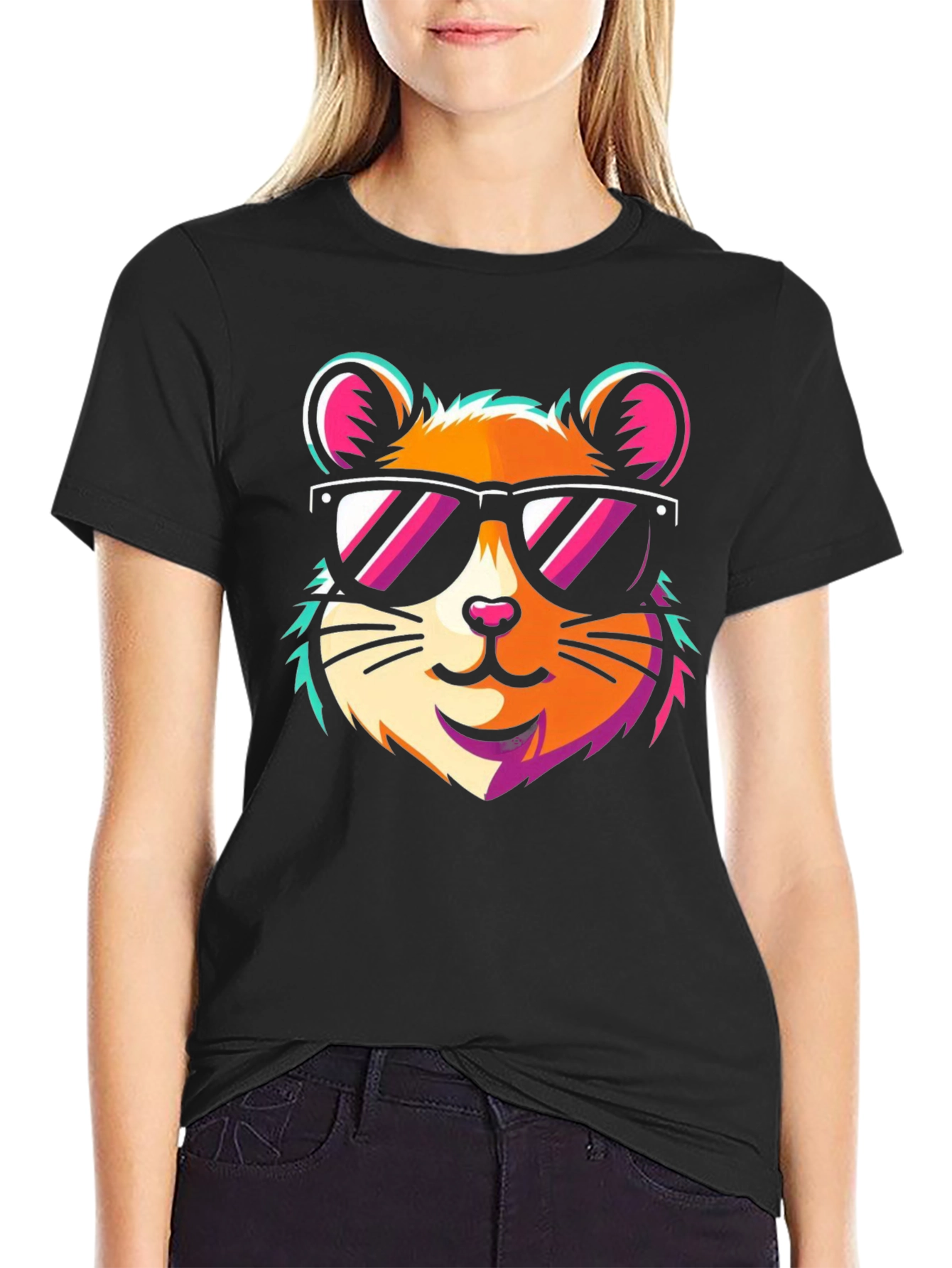 Cool Hamster Graphic Tee - Trendy Fun Design