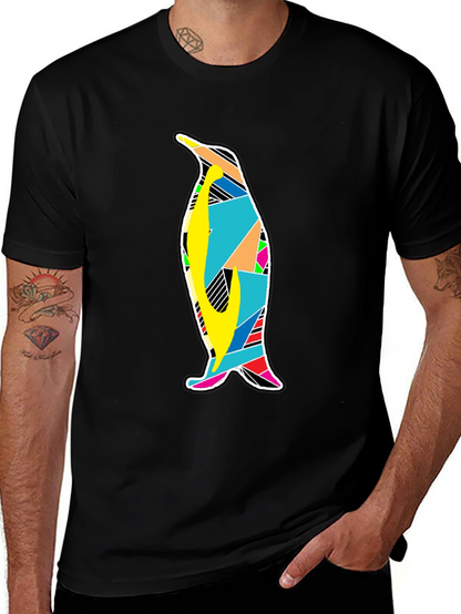 Mens Black Penguin Graphic T-Shirt