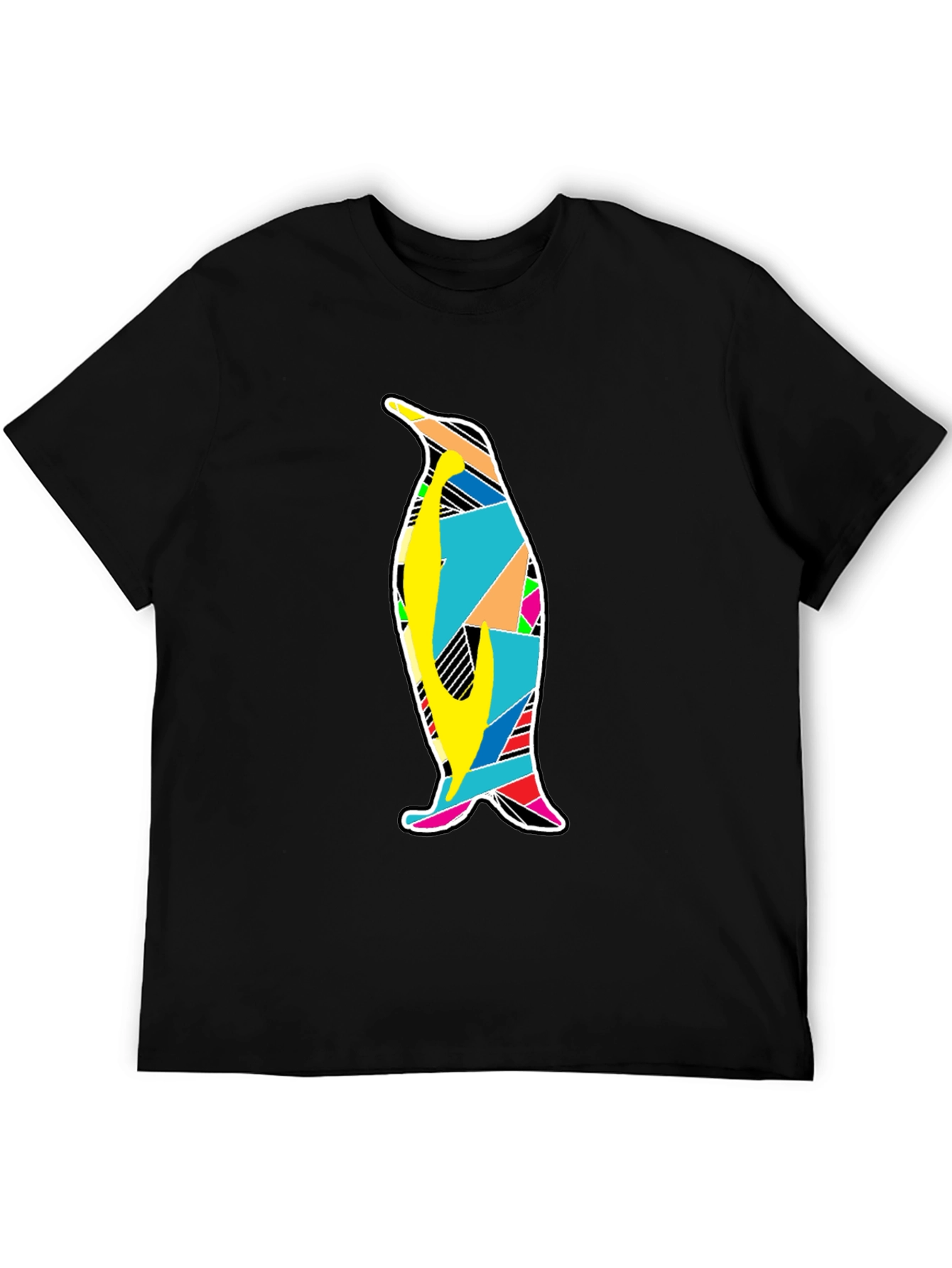 Mens Black Penguin Graphic T-Shirt