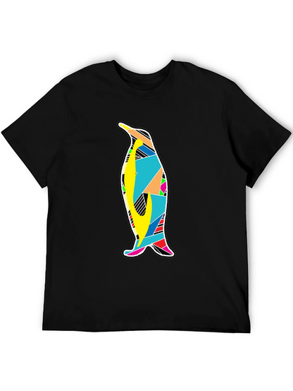 Mens Black Penguin Graphic T-Shirt