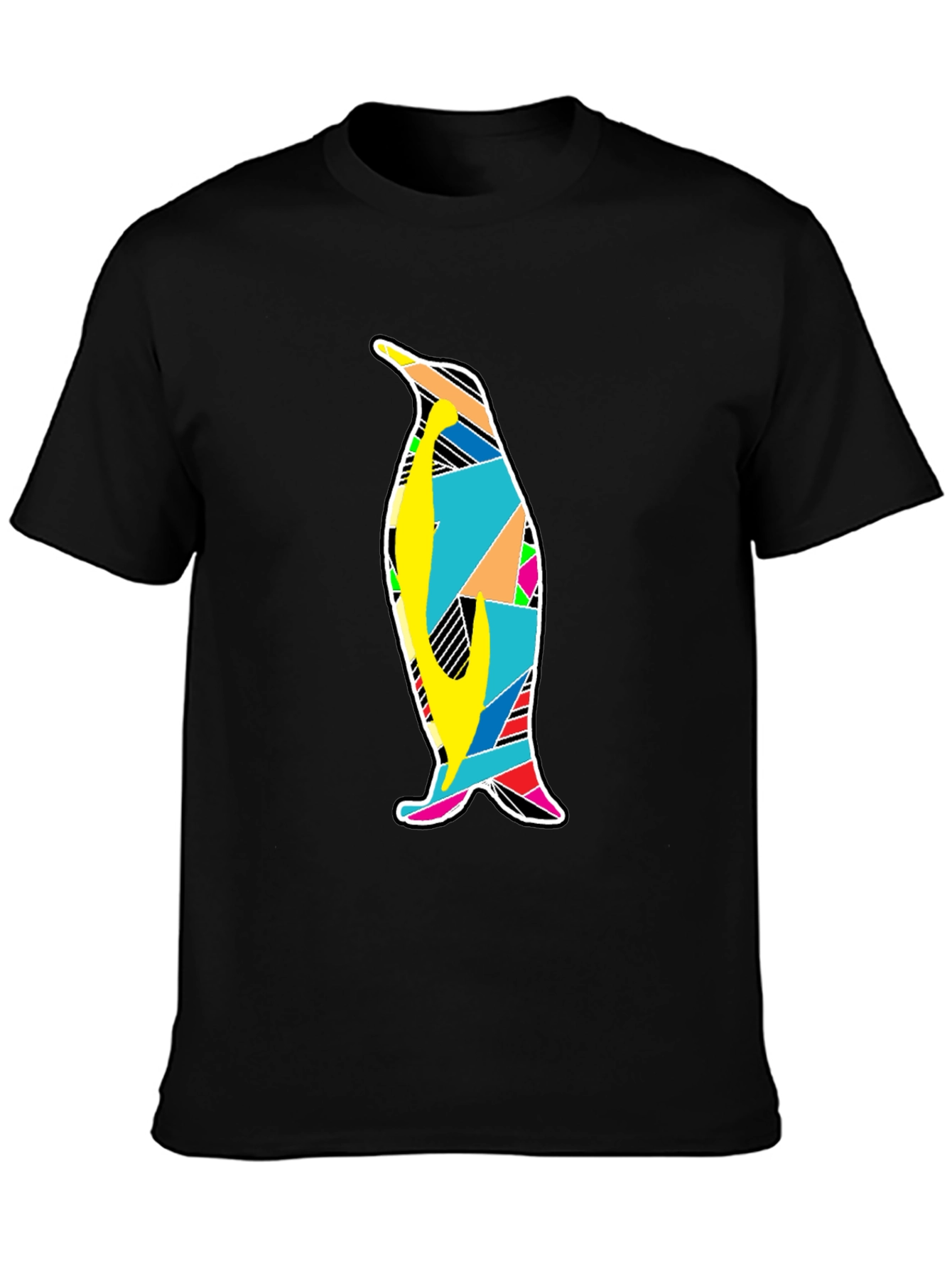 Mens Black Penguin Graphic T-Shirt