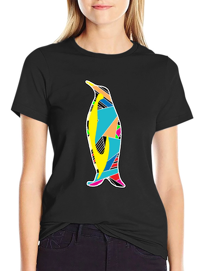 Mens Black Penguin Graphic T-Shirt