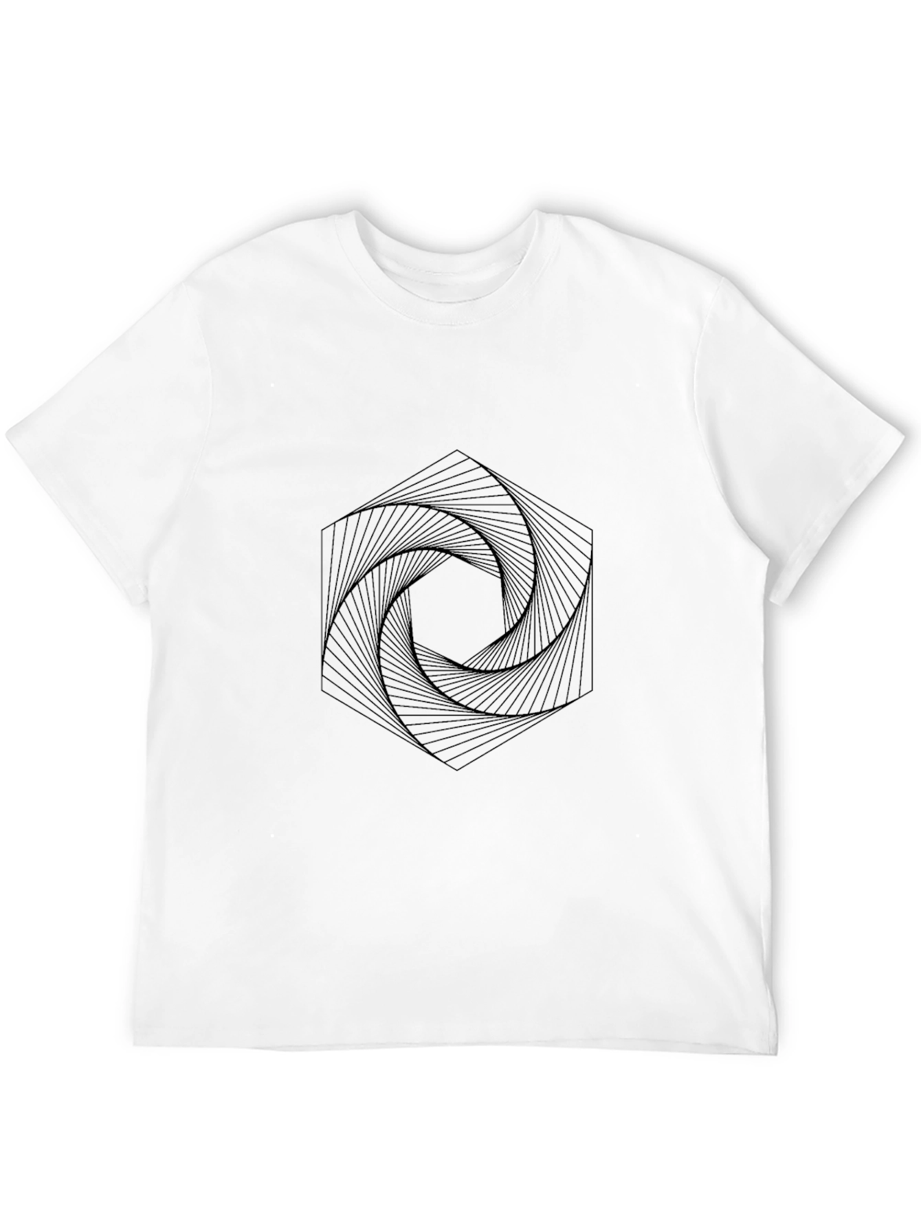 Geometric Swirl Black T-Shirt