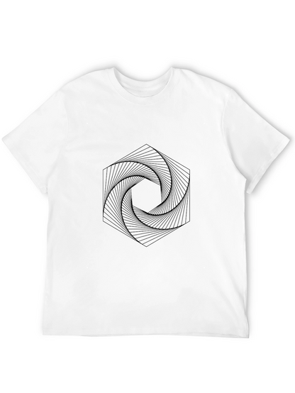 Geometric Swirl Black T-Shirt