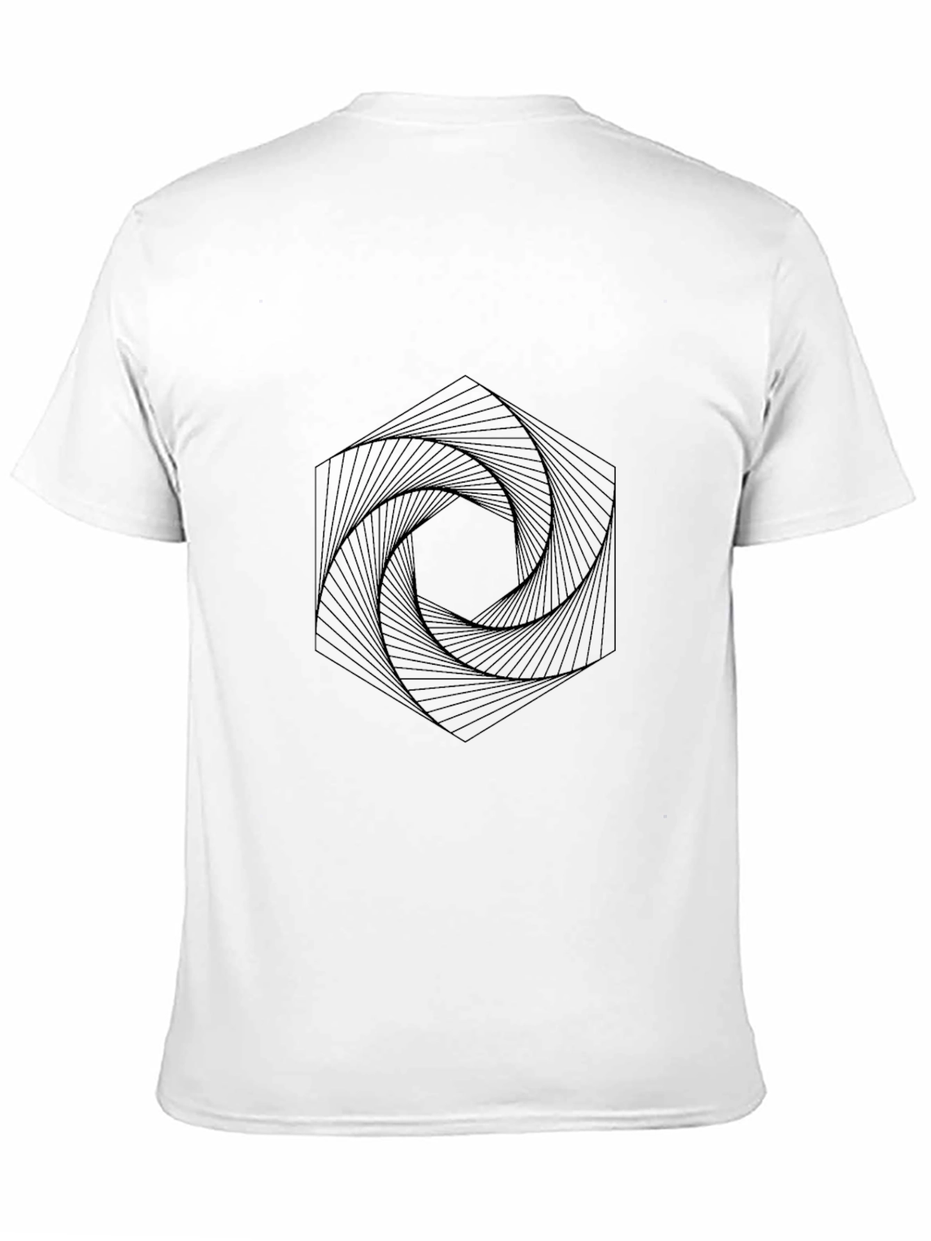 Geometric Swirl Black T-Shirt