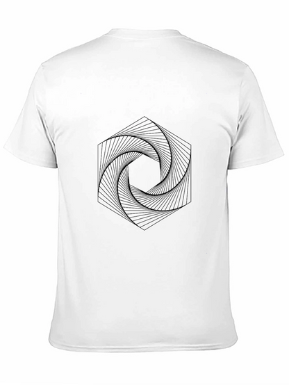 Geometric Swirl Black T-Shirt