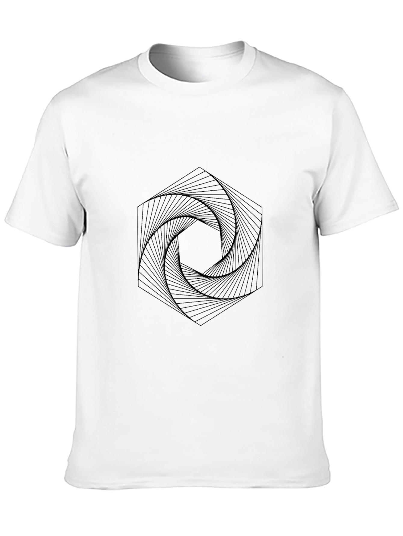 Geometric Swirl Black T-Shirt