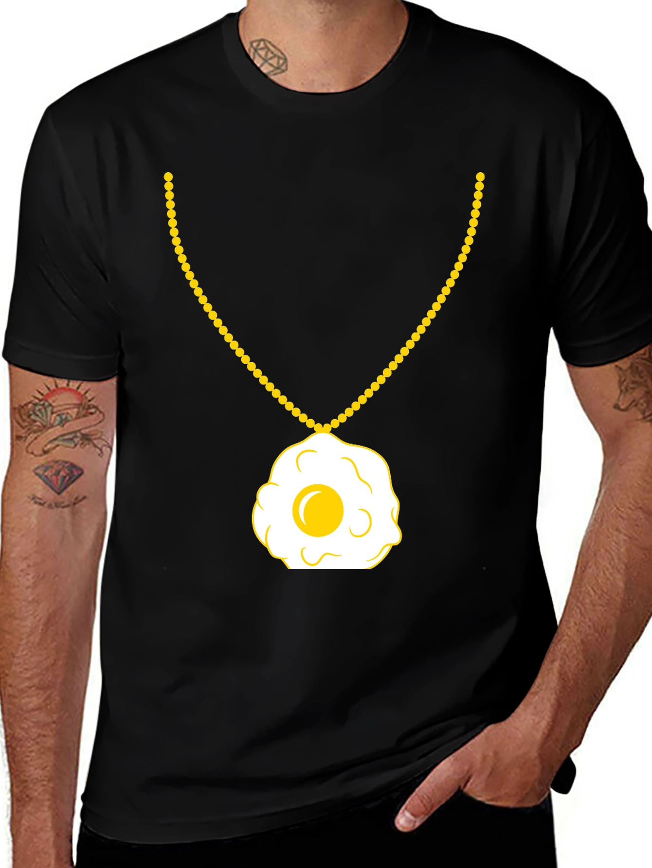 Egg Necklace T-Shirt - Sunny Side Up Style