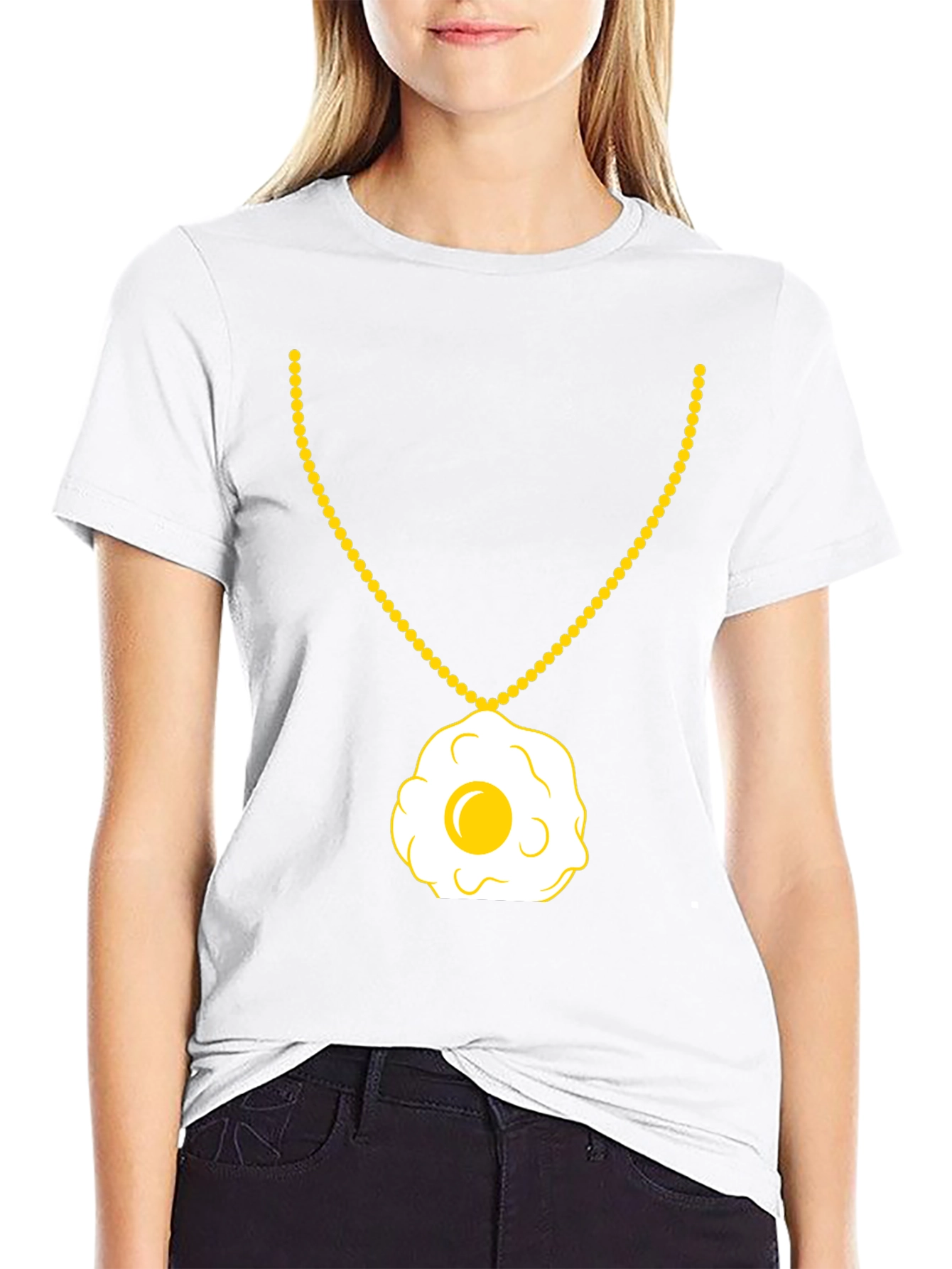 Egg Necklace T-Shirt - Sunny Side Up Style